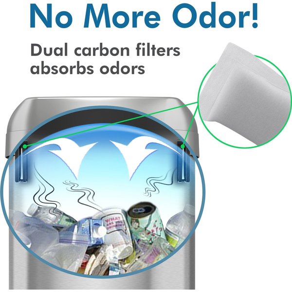 16 gal Oval Trash Can, Silver, Stainless Steel