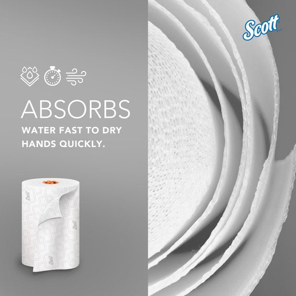 Pro Slimroll Hard Roll Towels for Orange Core Dispensers, White, (580'/Roll, 6 Rolls/Case)