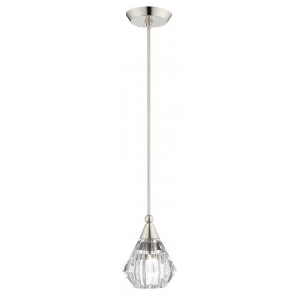 Polished Nickel Pendant, 1 Light