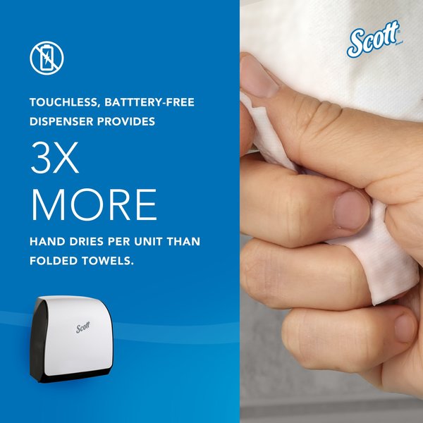 Slimroll Manual Towel Dispenser, White, for Scott Orange Core Towels, 12.65