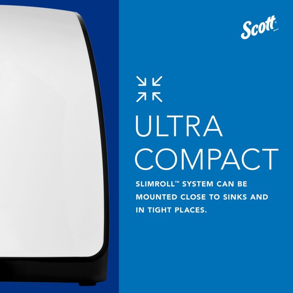 Slimroll Manual Towel Dispenser, White, for Scott Orange Core Towels, 12.65