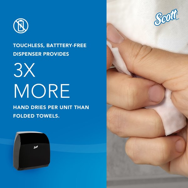 Slimroll Manual Towel Dispenser, Black, for Scott Orange Core Towels, 12.65