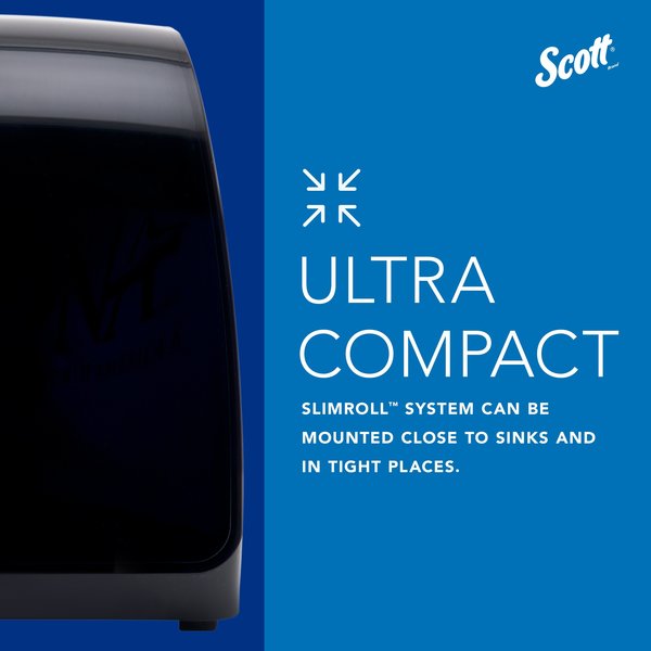 Slimroll Manual Towel Dispenser, Black, for Scott Orange Core Towels, 12.65
