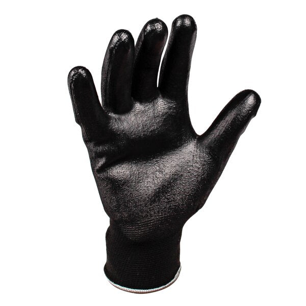 Polyurethane Coated Gloves, Palm Coverage, Black, XS, PR