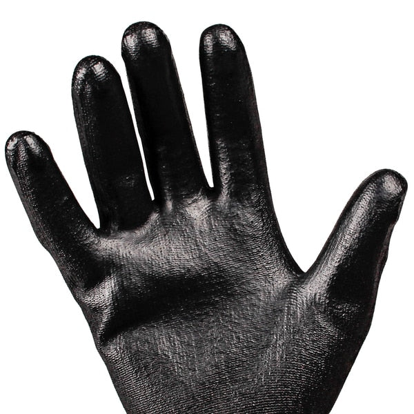 Polyurethane Coated Gloves, Palm Coverage, Black, XS, PR
