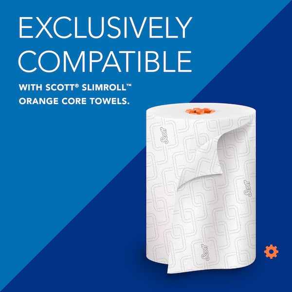 Electronic Slimroll Towel Dispenser, White, for Scott Orange Core Towels, 11.8