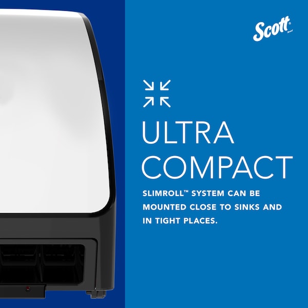 Electronic Slimroll Towel Dispenser, White, for Scott Orange Core Towels, 11.8