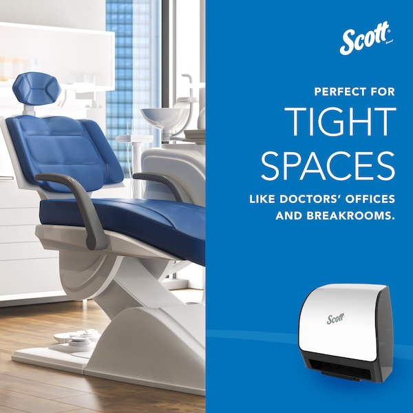 Electronic Slimroll Towel Dispenser, White, for Scott Orange Core Towels, 11.8