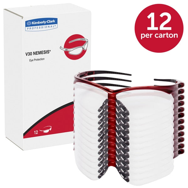 Safety Glasses, Wraparound Clear Polycarbonate Lens, Anti-Fog