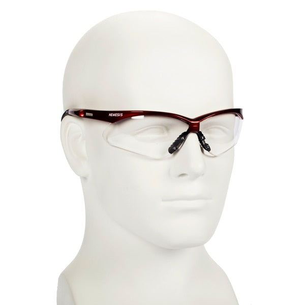 Safety Glasses, Wraparound Clear Polycarbonate Lens, Anti-Fog