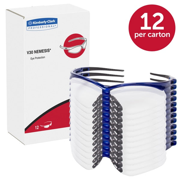 Safety Glasses, Wraparound Clear Polycarbonate Lens, Anti-Fog