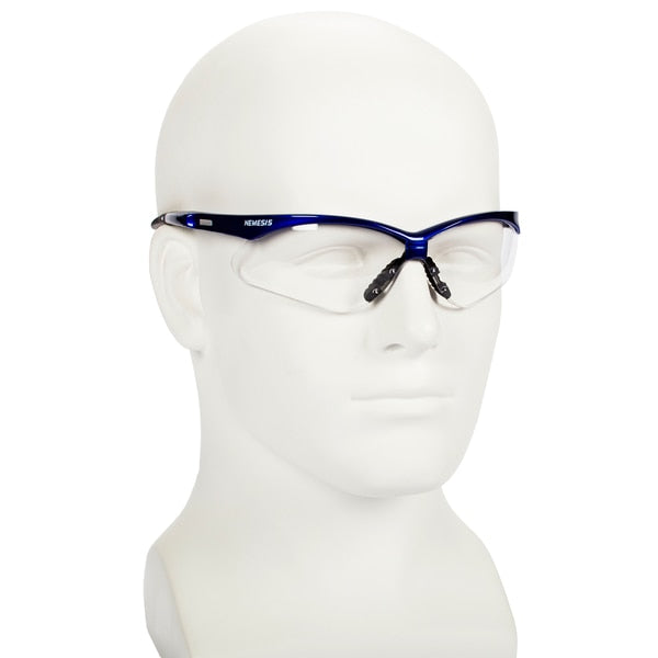 Safety Glasses, Wraparound Clear Polycarbonate Lens, Anti-Fog
