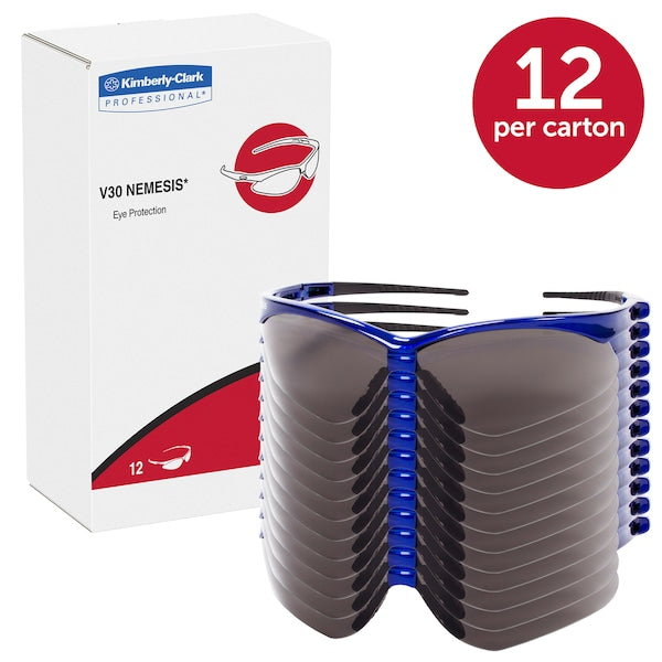 Safety Glasses, Wraparound Smoke Polycarbonate Lens, Anti-Fog