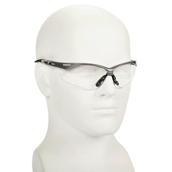 Safety Glasses, Wraparound Clear Polycarbonate Lens, Anti-Fog