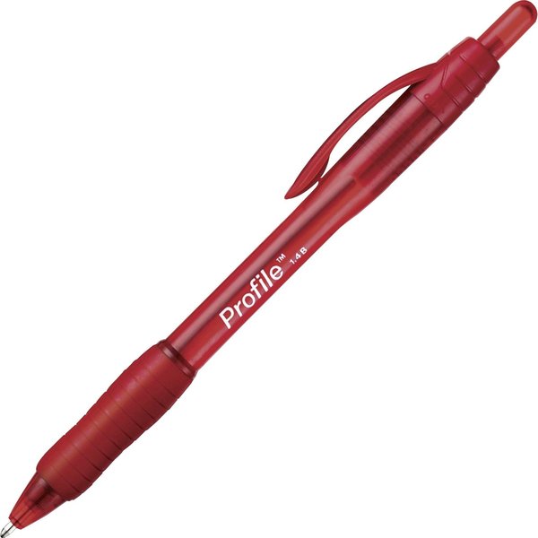 Retractable Ballpoint Pen, 1.4 mm, Red PK12
