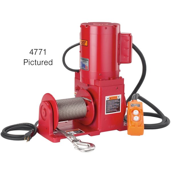 Hydraulic Winch, 2000Lb, 2.3HP, 4 Gpm At 10