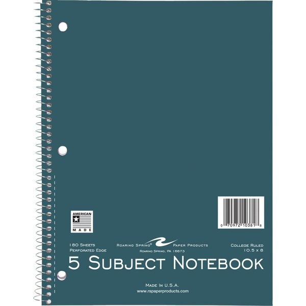 Case of 5 Subject Wirebound Notebooks, 10.5