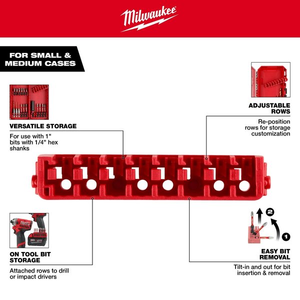 Small & Medium Case Rows for Insert Bit Accessories (5 pk)
