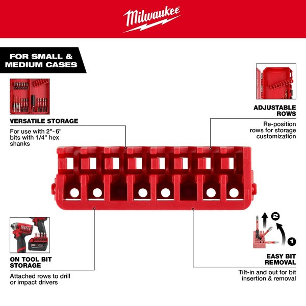 Small & Medium Case Rows for Impact Driver Accessories (5 pk)