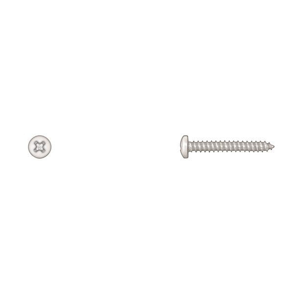 Sheet Metal Screw, #6 x 1 in, Zinc Plated Pan Head Phillips Drive