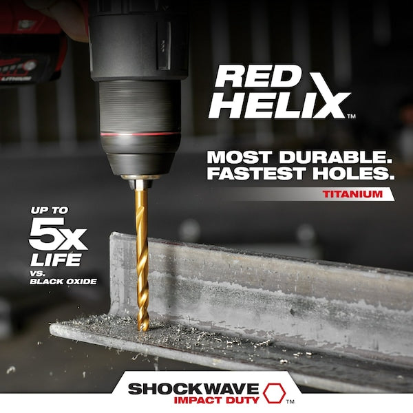 29 pc. SHOCKWAVE Impact Duty RED HELIX Titanium Drill Bit Set