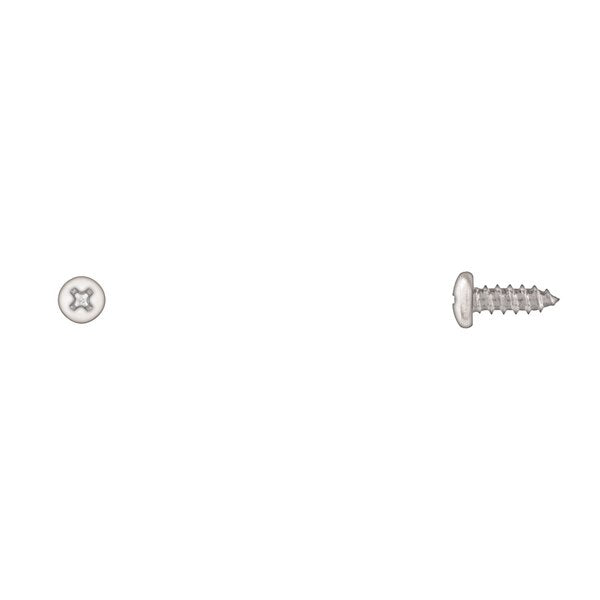 Sheet Metal Screw, #8 x 1/2 in, Zinc Plated Pan Head Phillips Drive
