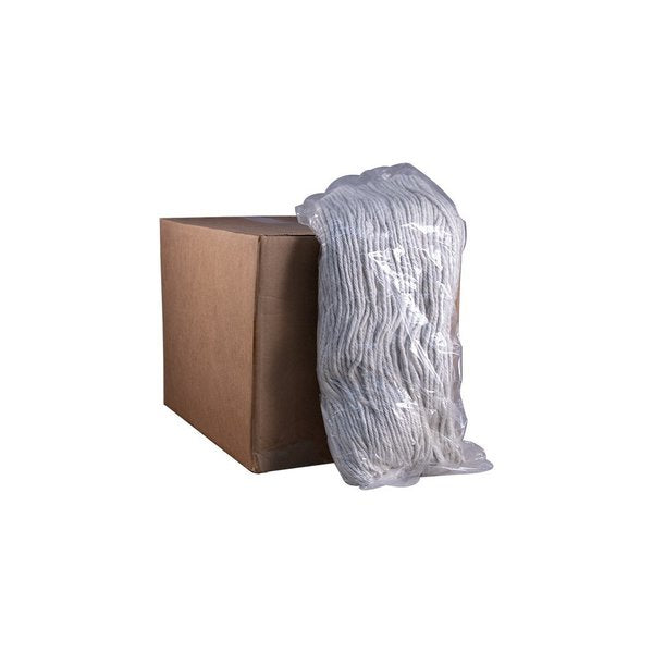 4 Ply Wet Mop, 32 oz Dry Wt, Cut-End, White, Cotton, PK12, P09007