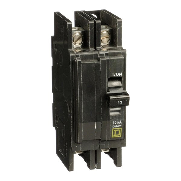 Miniature Circuit Breaker, 10, 120/240VAC, 2 Pole, Unit Mount Mounting Style, QOU Series