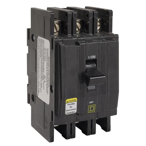 Non-Automatic Miniature Circuit Breaker, 60, 240VAC, 3 Pole, Unit Mount Mounting Style, QOU Series