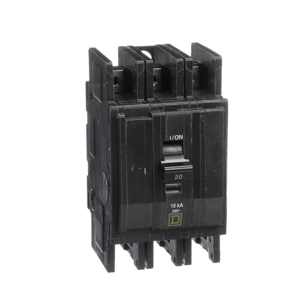 Miniature Circuit Breaker, 20, 240VAC, 3 Pole, Unit Mount Mounting Style, QOU Series