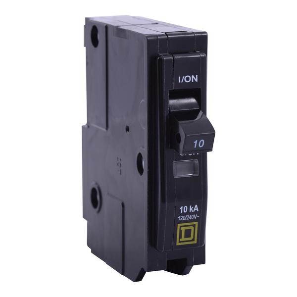 Miniature Circuit Breaker, 10, 120/240VAC, 1 Pole, Plug-In Mounting Style, QO Series