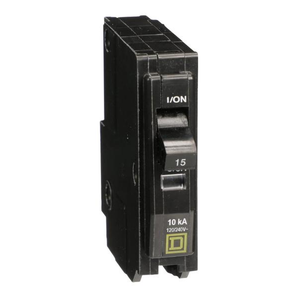 Miniature Circuit Breaker, 15, 120/240VAC, 1 Pole, Plug-In Mounting Style, QO Series
