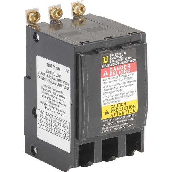 Circuit Breaker, 125, 240V AC, 3 Pole, Bolt-On Mounting Style, QOB Series