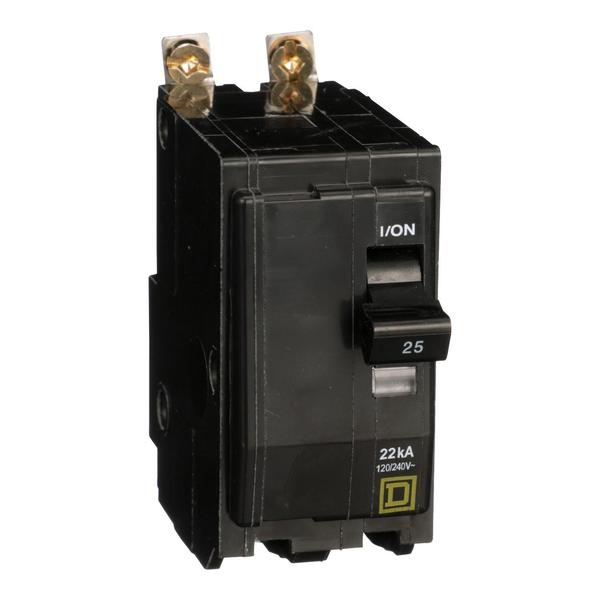 Miniature Circuit Breaker, 25, 240VAC, 2 Pole, Bolt-On Mounting Style, QOB Series