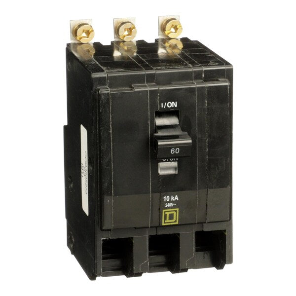 Miniature Circuit Breaker, 60, 240VAC, 3 Pole, Bolt-On Mounting Style, QOB Series