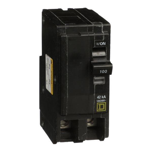 Miniature Circuit Breaker, 100, 120/240VAC, 2 Pole, Plug-In Mounting Style, QOH Series