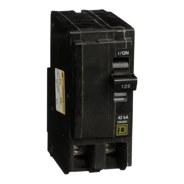 Miniature Circuit Breaker, 125, 120/240VAC, 2 Pole, Plug-In Mounting Style, QOH Series
