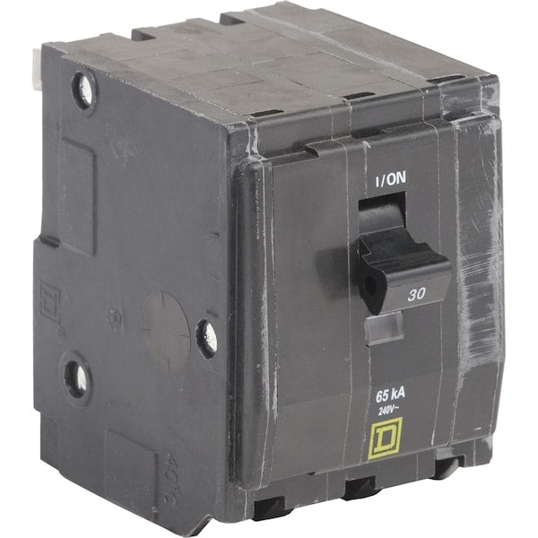 Miniature Circuit Breaker, 30, 240VAC, 3 Pole, Plug-In Mounting Style, QH Series
