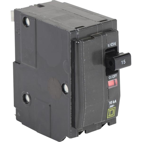 Miniature Circuit Breaker, 15, 240VAC, 2 Pole, Plug-In Mounting Style, QO Series