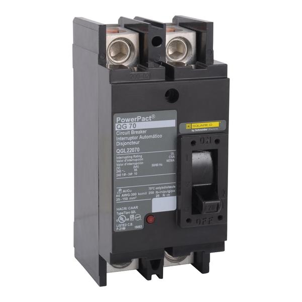 Molded Case Circuit Breaker, 100, 240VAC, 2 Pole, Unit Mount Lug Mounting Style