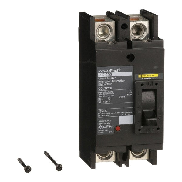 Molded Case Circuit Breaker, 200, 240VAC, 2 Pole, Unit Mount Lug Mounting Style