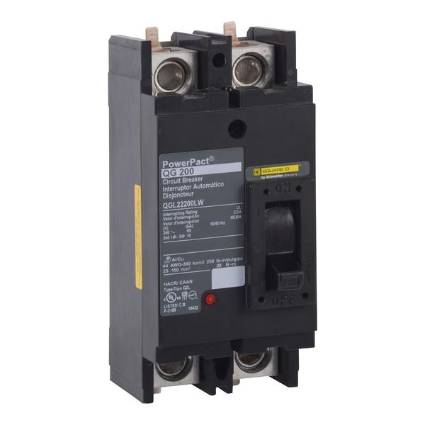 Molded Case Circuit Breaker, 200, 240VAC, 2 Pole, Unit Mount Lug Mounting Style