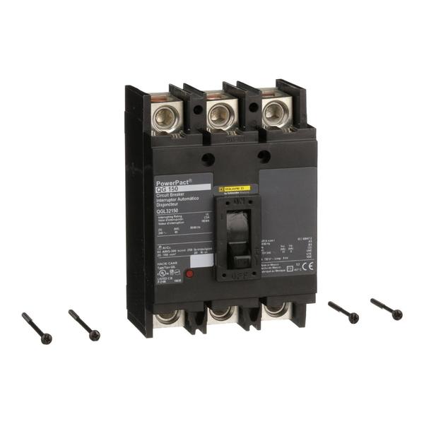 Molded Case Circuit Breaker, 150, 240VAC, 3 Pole, Unit Mount Lug Mounting Style