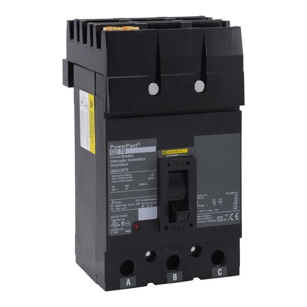 Molded Case Circuit Breaker, 175, 240VAC, 3 Pole, I-Line Bracket Mounting Style