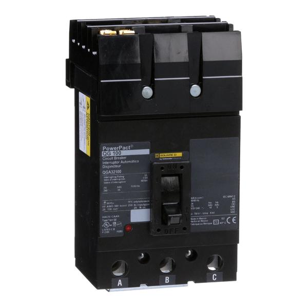 Molded Case Circuit Breaker, 100, 240VAC, 3 Pole, I-Line Bracket Mounting Style