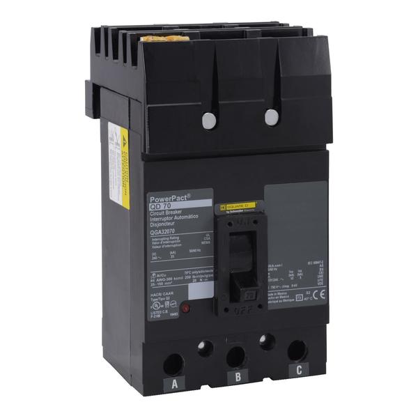 Molded Case Circuit Breaker, 110, 240VAC, 3 Pole, I-Line Bracket Mounting Style