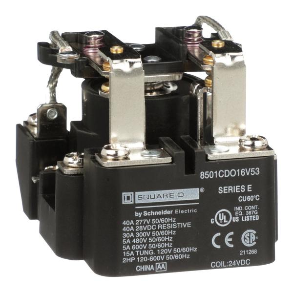 Relay, 600VAC Coil Volts, 2 NO/2 NC; DPDT