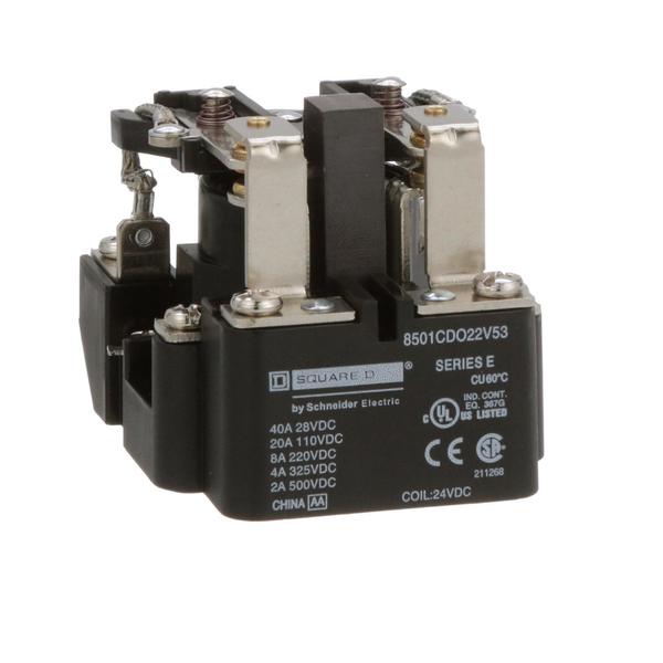 Relay, 24V DC Coil Volts, 2 NO/2 NC; DPDT