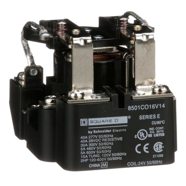 Relay, 600VAC Coil Volts, 2 NO/2 NC; DPDT