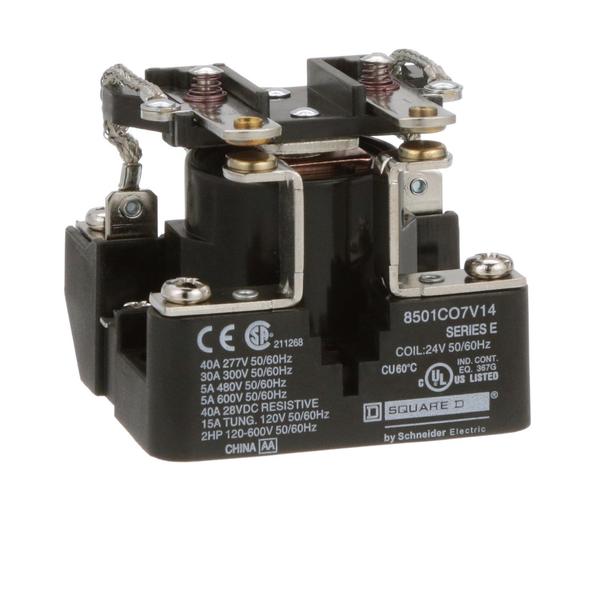 Relay, 600VAC Coil Volts, 2 NO; DPST